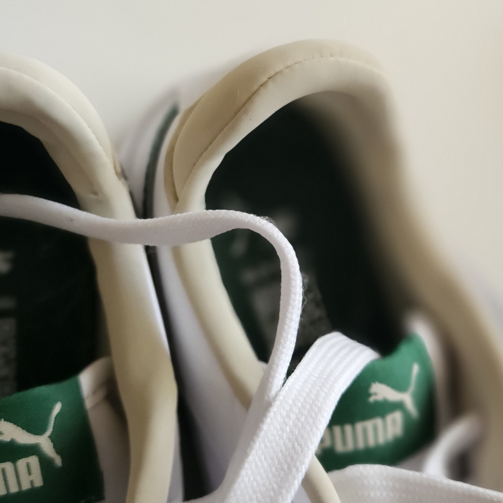 Puma White and Green Carina Sneakers - Picture 8 of 10
